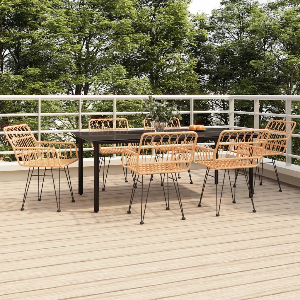 Set da Pranzo da Giardino 7 pz in Polyrattan | homemem39