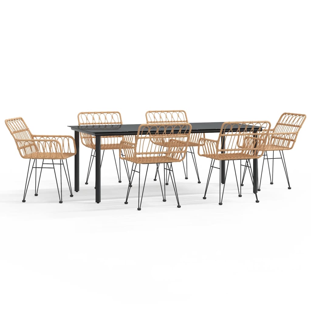 Set da Pranzo da Giardino 7 pz in Polyrattan | homemem39