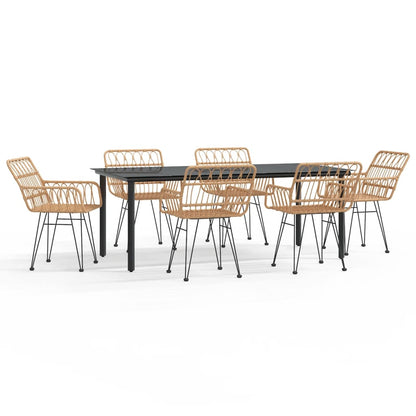 Set da Pranzo da Giardino 7 pz in Polyrattan | homemem39