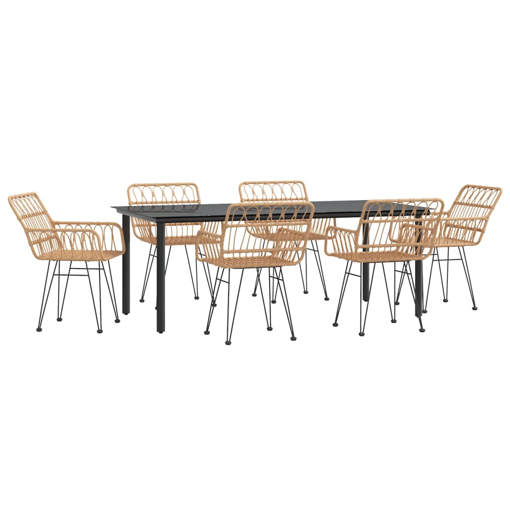 Set da Pranzo da Giardino 7 pz in Polyrattan | homemem39
