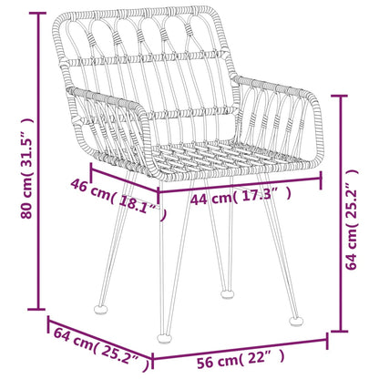 Set da Pranzo da Giardino 7 pz in Polyrattan | homemem39