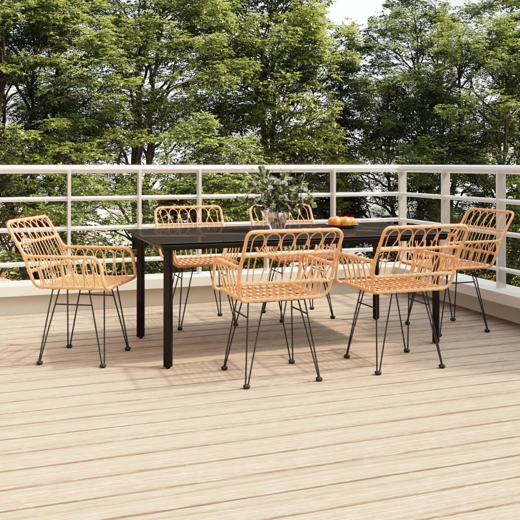 Set da Pranzo da Giardino 7 pz in Polyrattan | homemem39