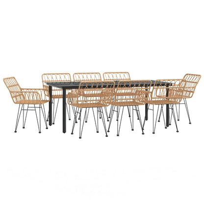 Set da Pranzo da Giardino 9 pz in Polyrattan | homemem39