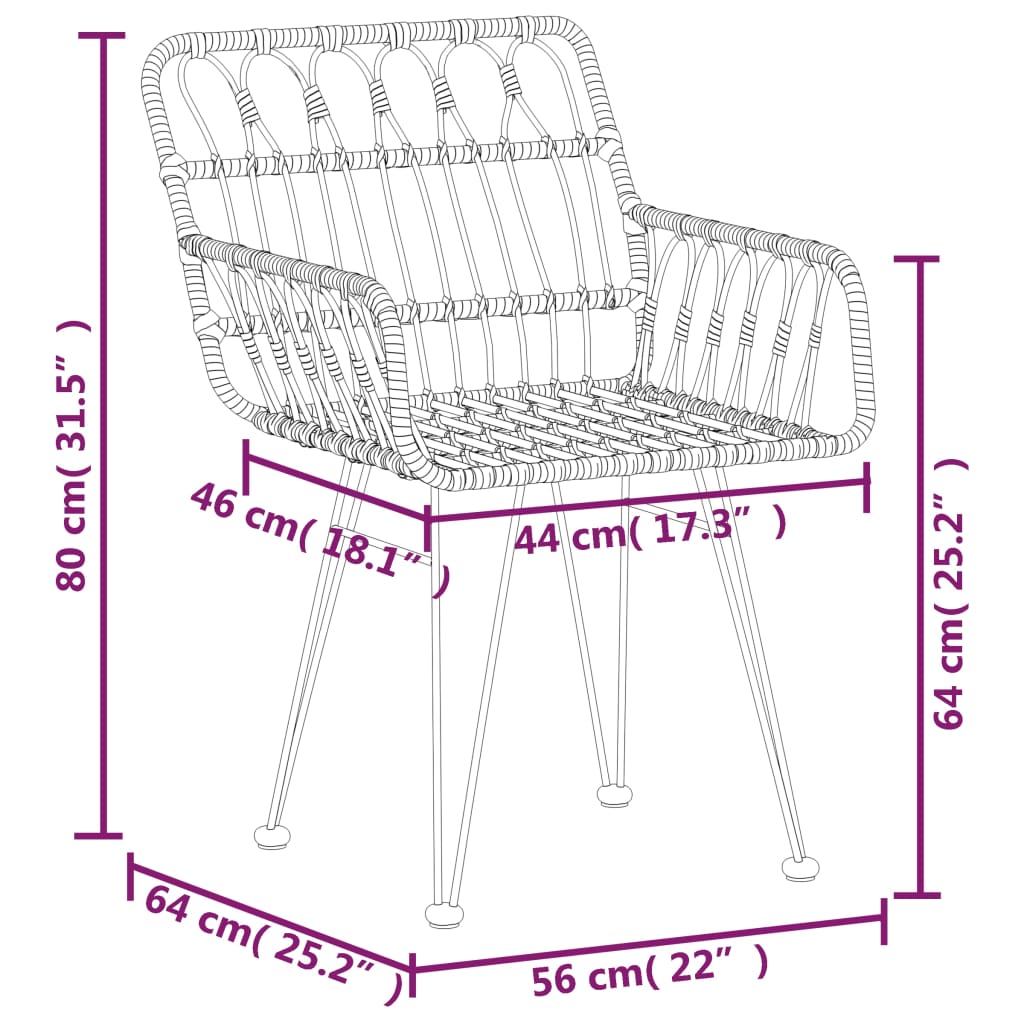 Set da Pranzo da Giardino 9 pz in Polyrattan | homemem39