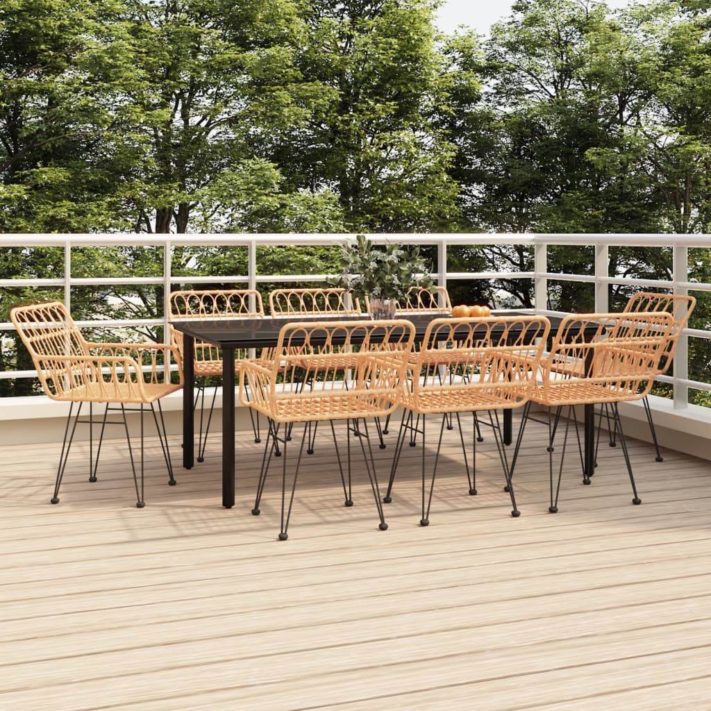 Set da Pranzo da Giardino 9 pz in Polyrattan | homemem39