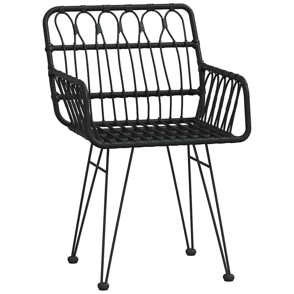 Set da Pranzo da Giardino 5 pz Nero in Polyrattan | homemem39
