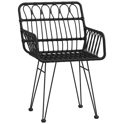 Set da Pranzo da Giardino 5 pz Nero in Polyrattan | homemem39
