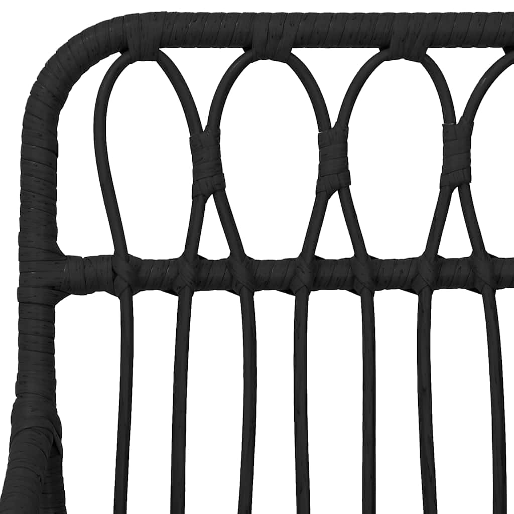 Set da Pranzo da Giardino 5 pz Nero in Polyrattan | homemem39
