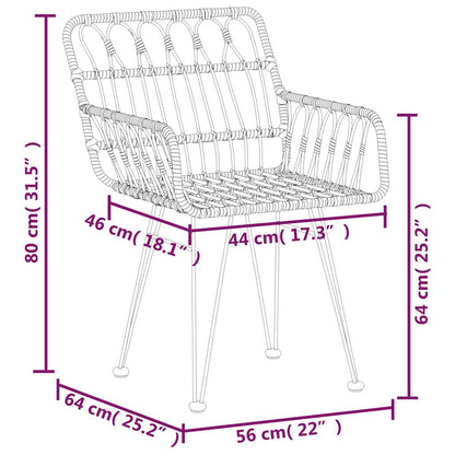 Set da Pranzo da Giardino 5 pz Nero in Polyrattan | homemem39