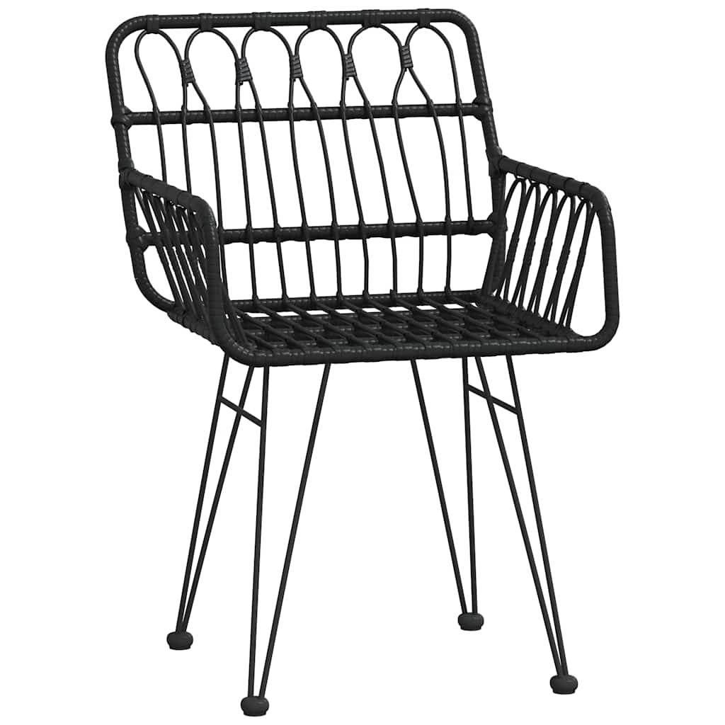 Set da Pranzo da Giardino 7 pz Nero in Polyrattan | homemem39