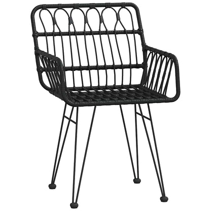 Set da Pranzo da Giardino 7 pz Nero in Polyrattan | homemem39