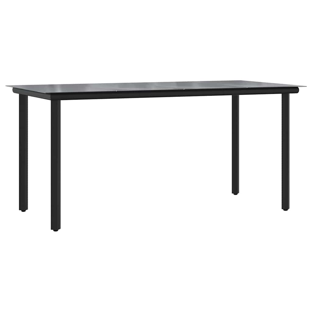Set da Pranzo da Giardino 7 pz Nero in Polyrattan | homemem39