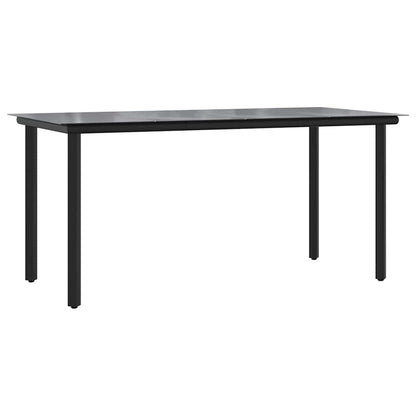 Set da Pranzo da Giardino 7 pz Nero in Polyrattan | homemem39