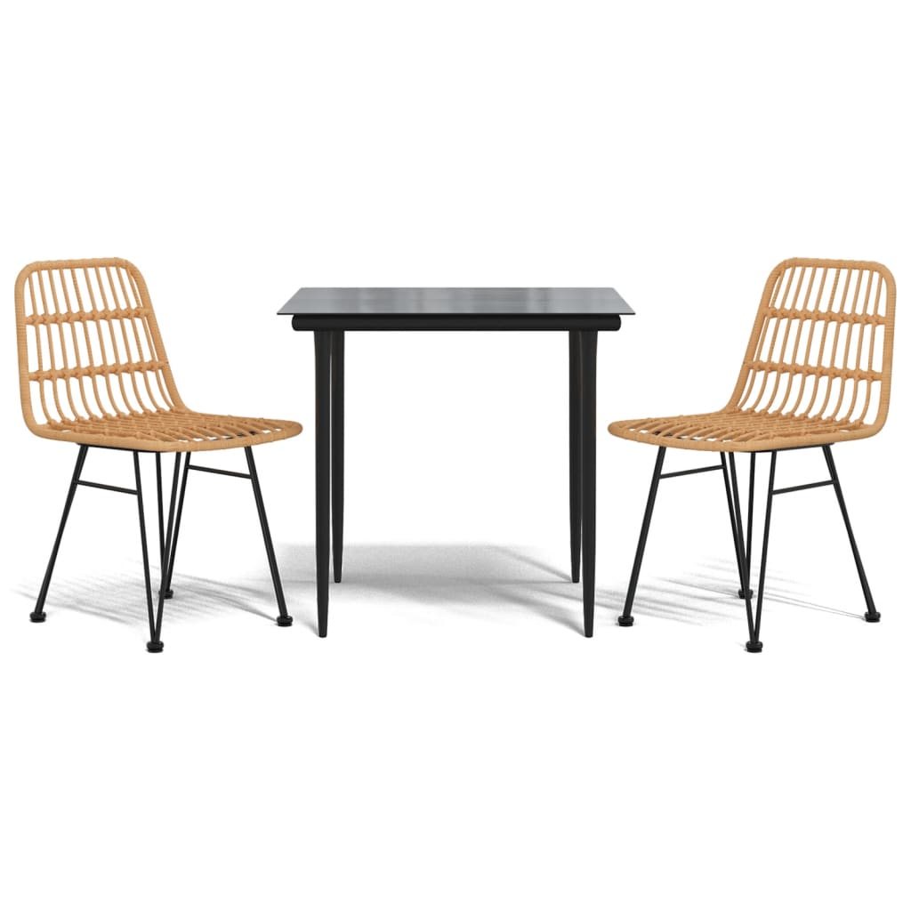 Set da Pranzo da Giardino 3 pz in Polyrattan | homemem39