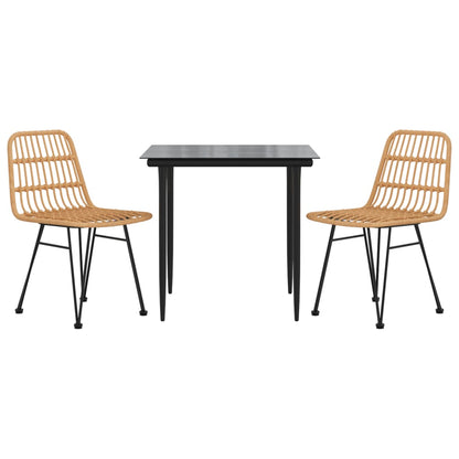 Set da Pranzo da Giardino 3 pz in Polyrattan - homemem39
