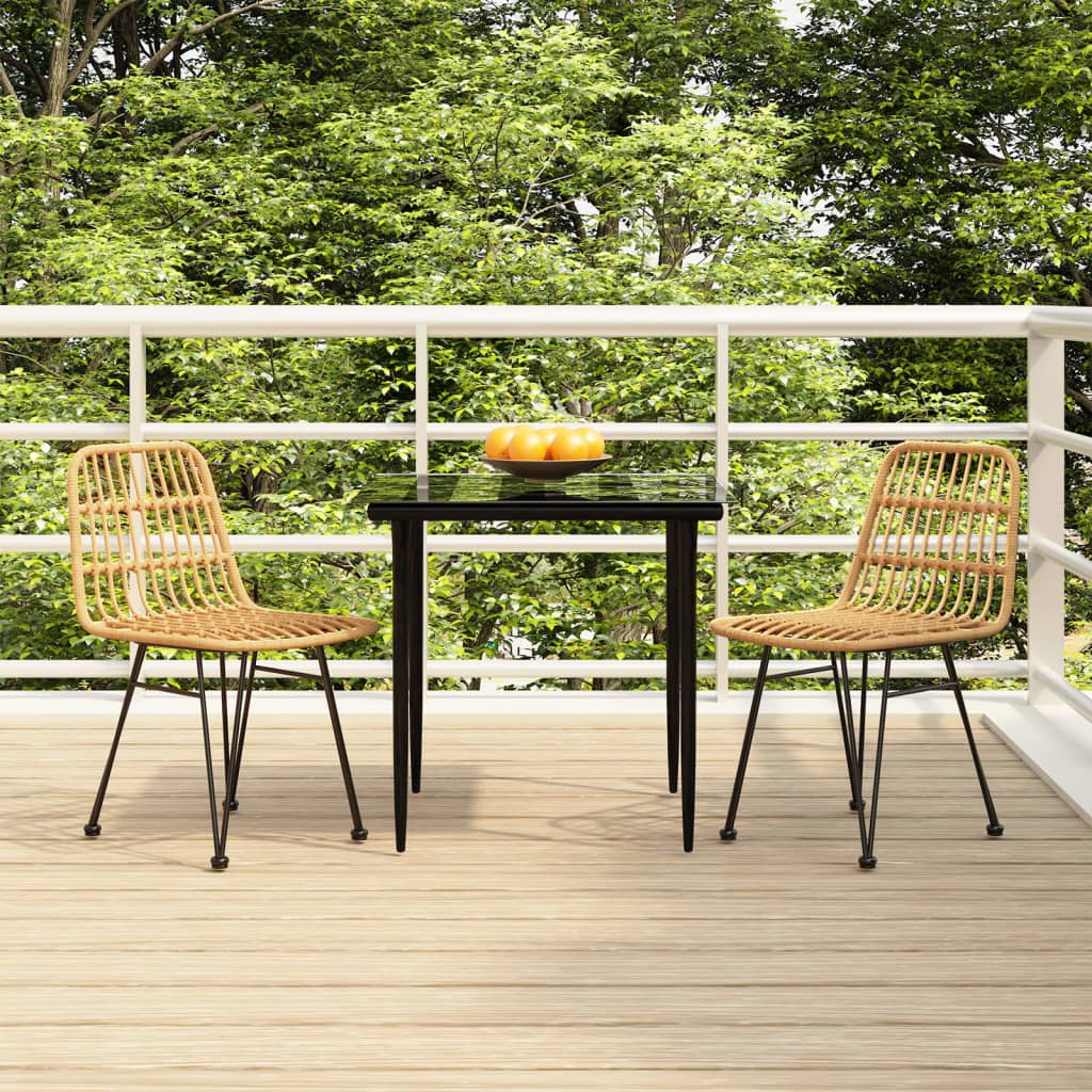 Set da Pranzo da Giardino 3 pz in Polyrattan | homemem39