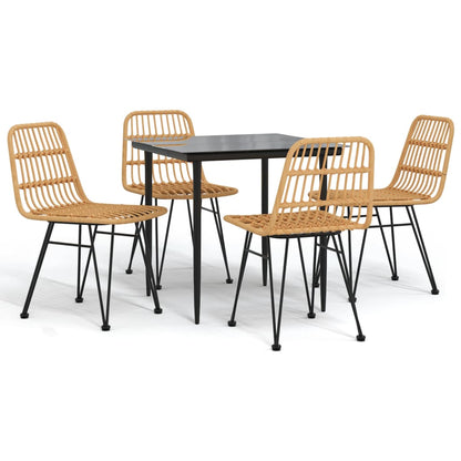 Set da Pranzo da Giardino 5 pz in Polyrattan | homemem39