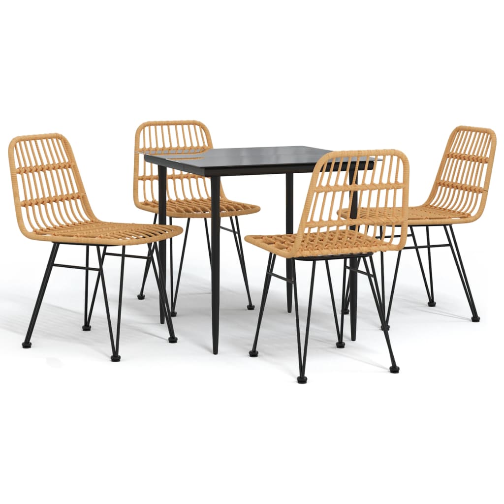 Set da Pranzo da Giardino 5 pz in Polyrattan - homemem39