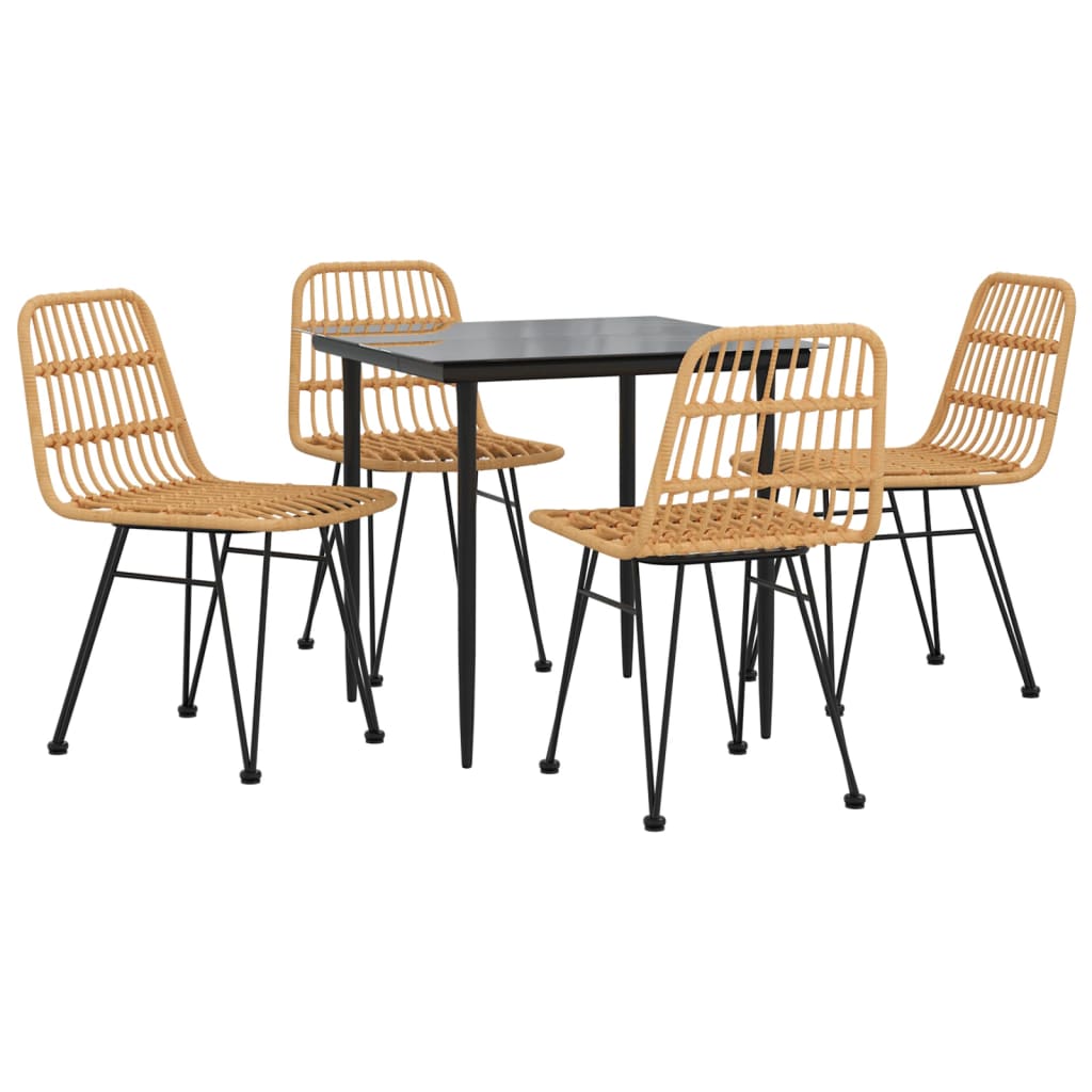 Set da Pranzo da Giardino 5 pz in Polyrattan - homemem39