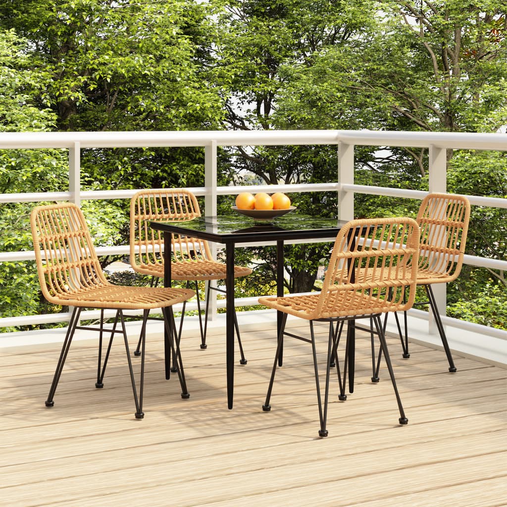 Set da Pranzo da Giardino 5 pz in Polyrattan | homemem39