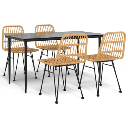 Set da Pranzo da Giardino 5 pz in Polyrattan | homemem39
