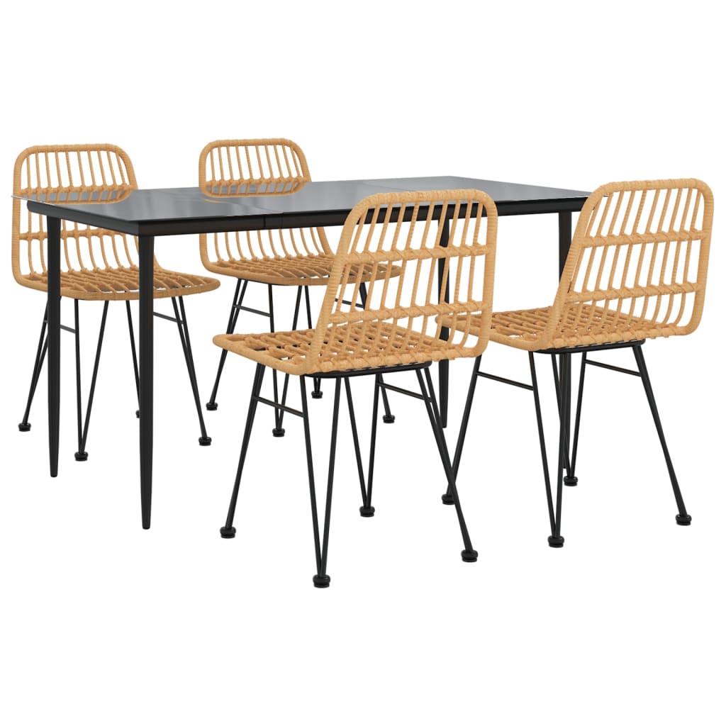 Set da Pranzo da Giardino 5 pz in Polyrattan | homemem39