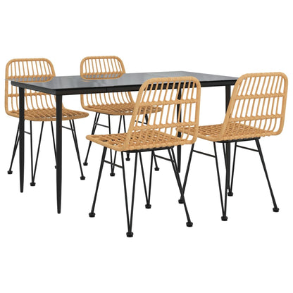 Set da Pranzo da Giardino 5 pz in Polyrattan | homemem39