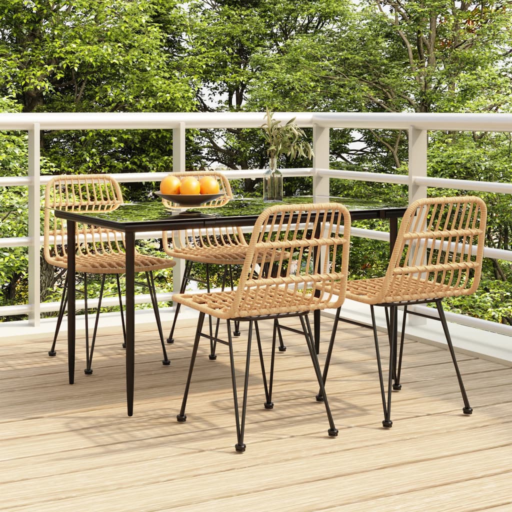 Set da Pranzo da Giardino 5 pz in Polyrattan - homemem39