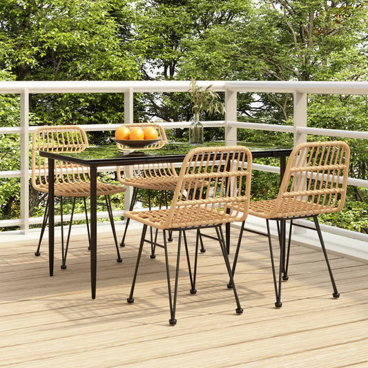Set da Pranzo da Giardino 5 pz in Polyrattan - homemem39