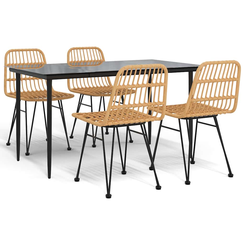 Set da Pranzo da Giardino 5 pz in Polyrattan | homemem39