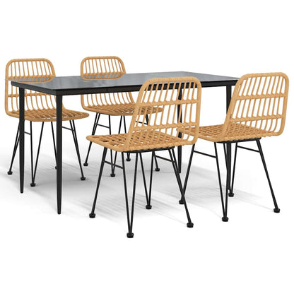 Set da Pranzo da Giardino 5 pz in Polyrattan | homemem39