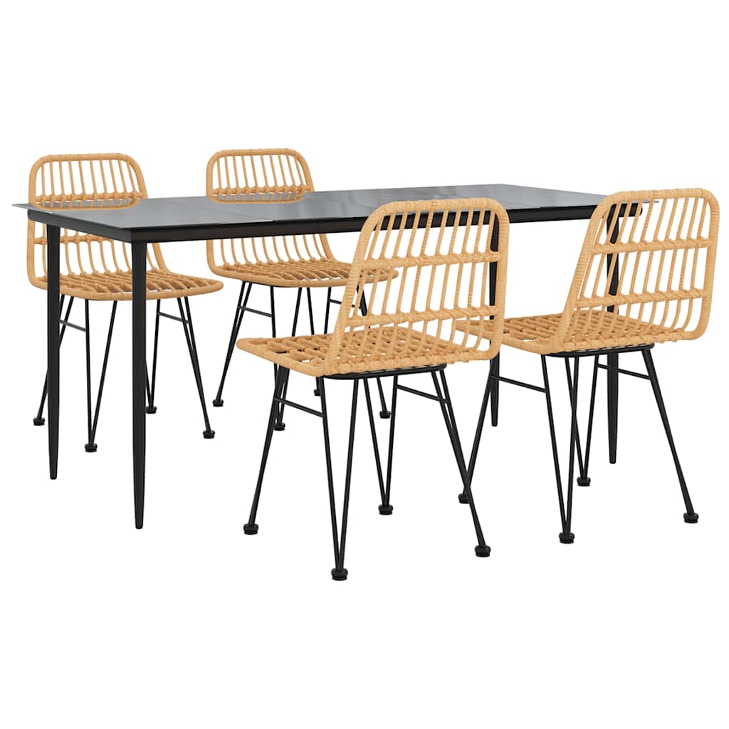 Set da Pranzo da Giardino 5 pz in Polyrattan | homemem39