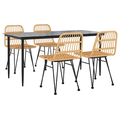Set da Pranzo da Giardino 5 pz in Polyrattan | homemem39