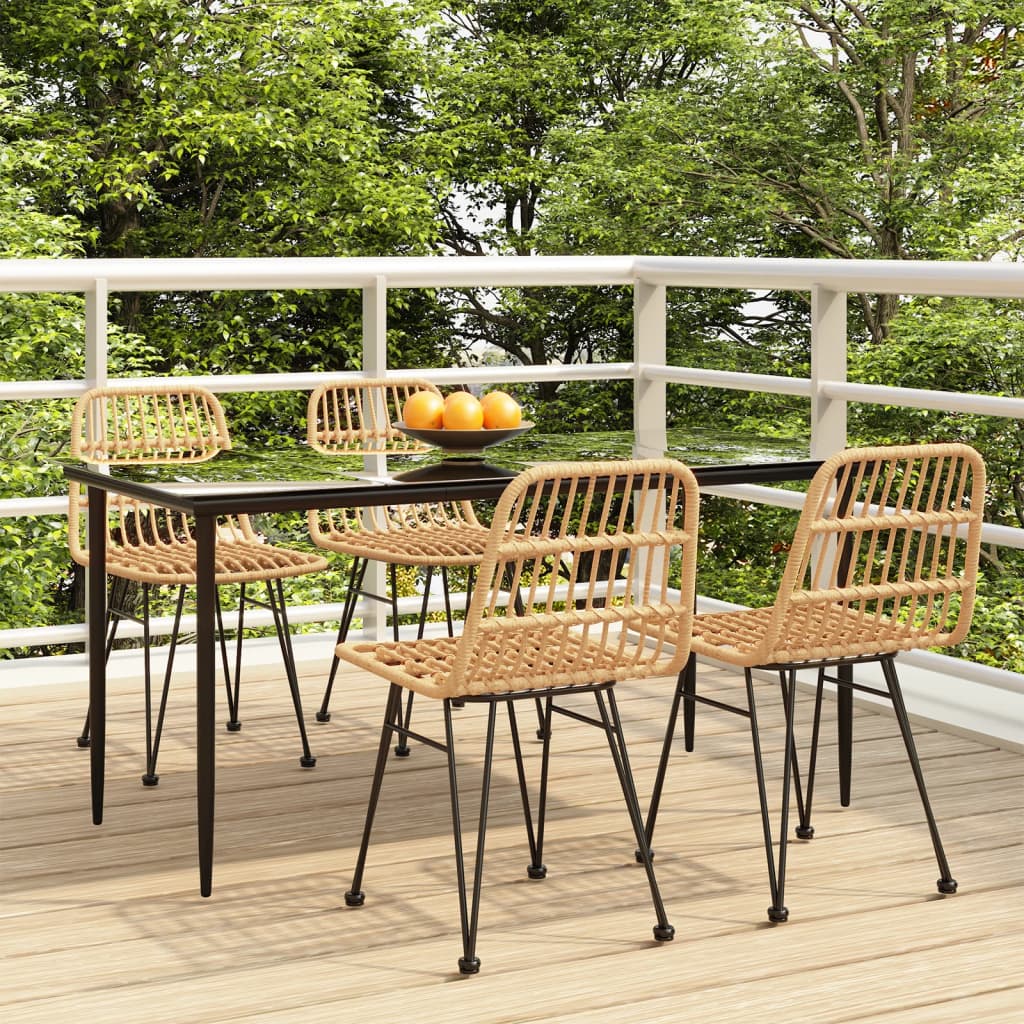 Set da Pranzo da Giardino 5 pz in Polyrattan - homemem39
