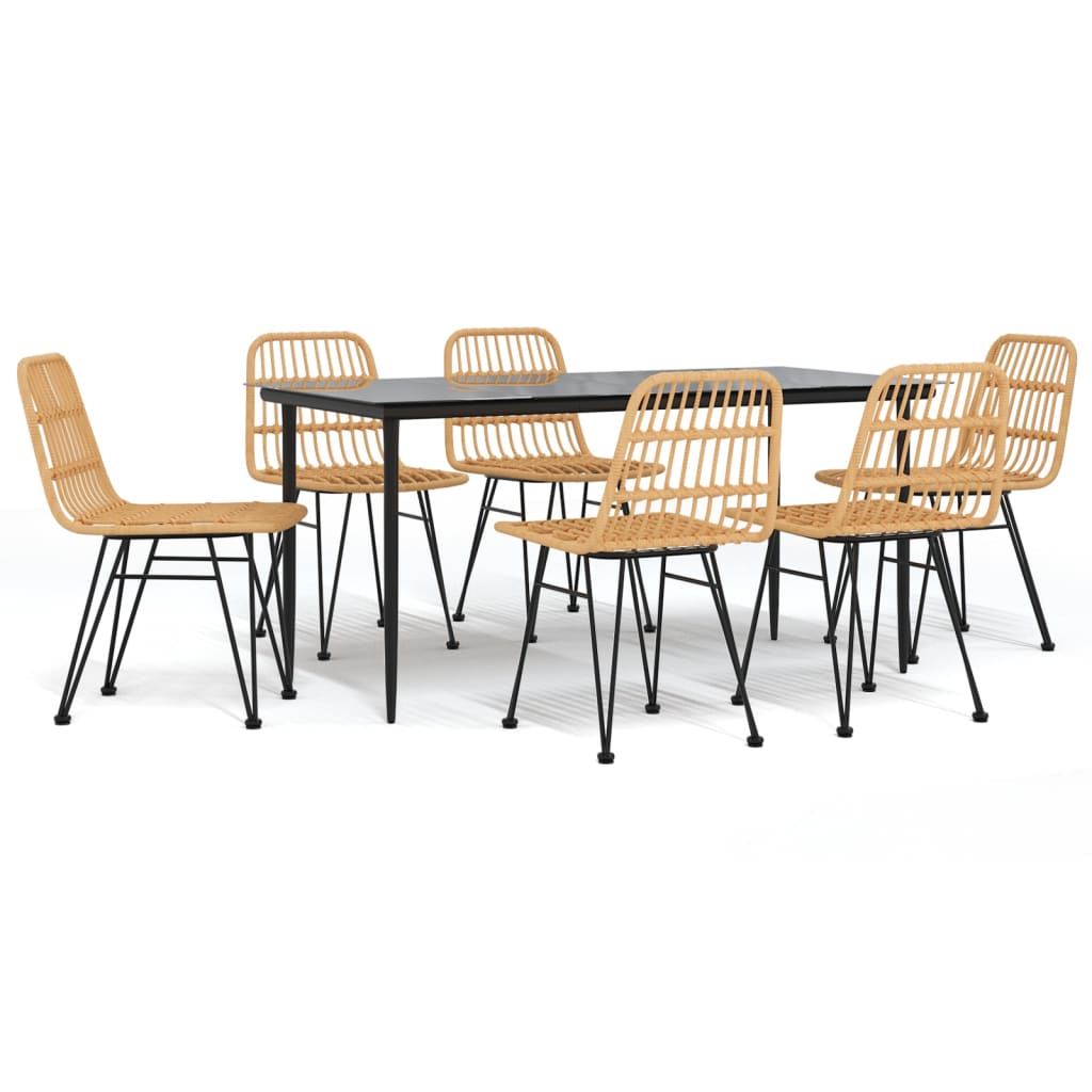 Set da Pranzo da Giardino 7 pz in Polyrattan | homemem39