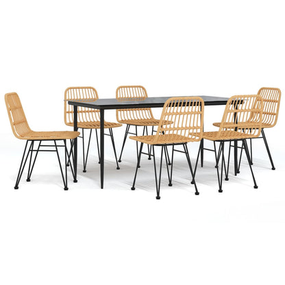 Set da Pranzo da Giardino 7 pz in Polyrattan | homemem39