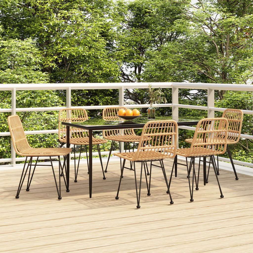 Set da Pranzo da Giardino 7 pz in Polyrattan | homemem39