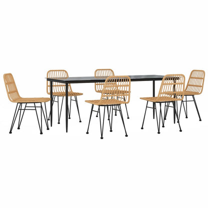 Set da Pranzo da Giardino 7 pz in Polyrattan - homemem39