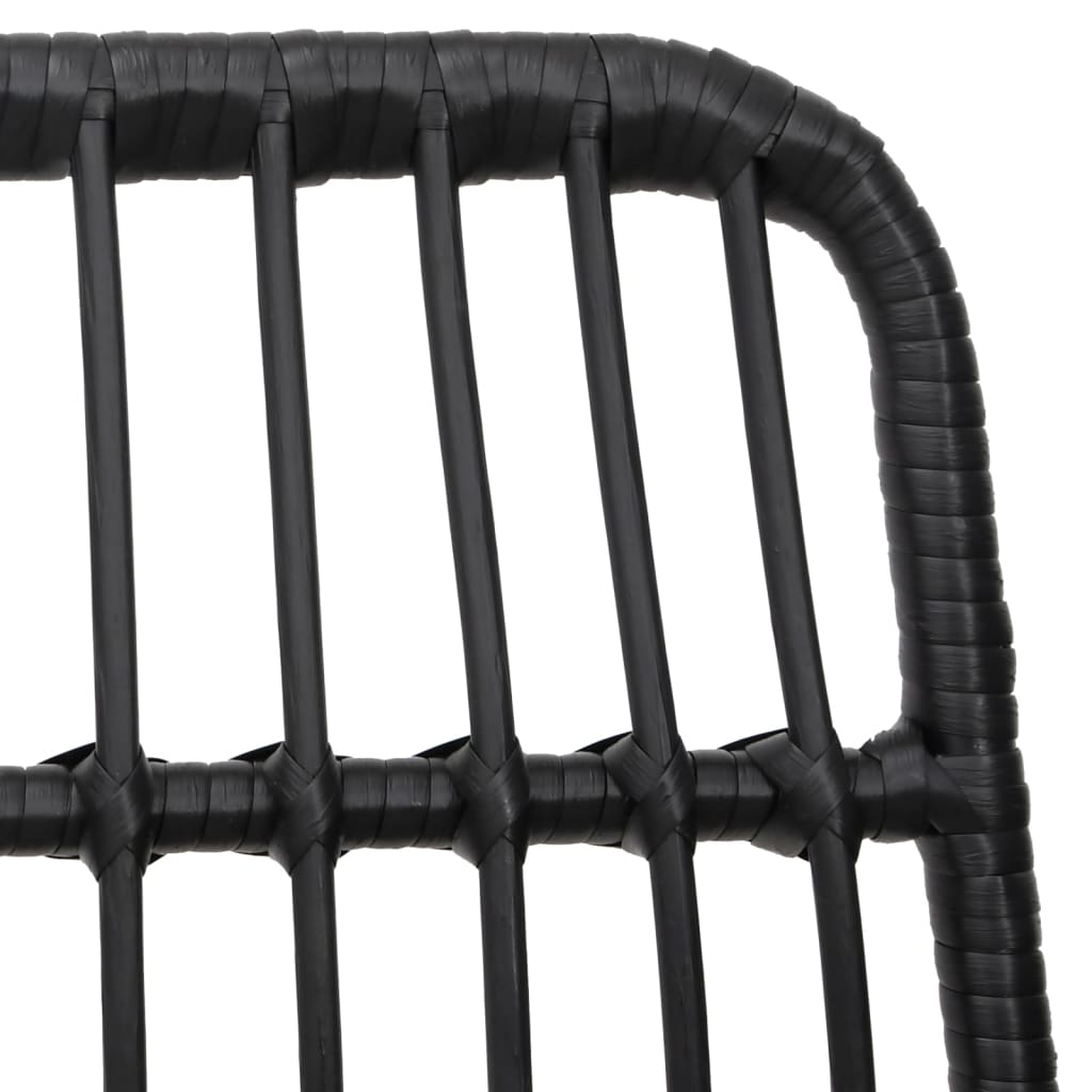 Set da Pranzo da Giardino 5 pz Nero in Polyrattan | homemem39
