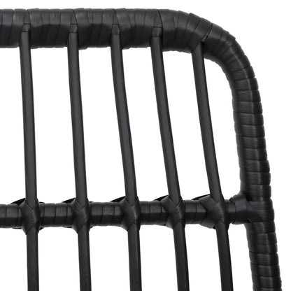 Set da Pranzo da Giardino 5 pz Nero in Polyrattan | homemem39