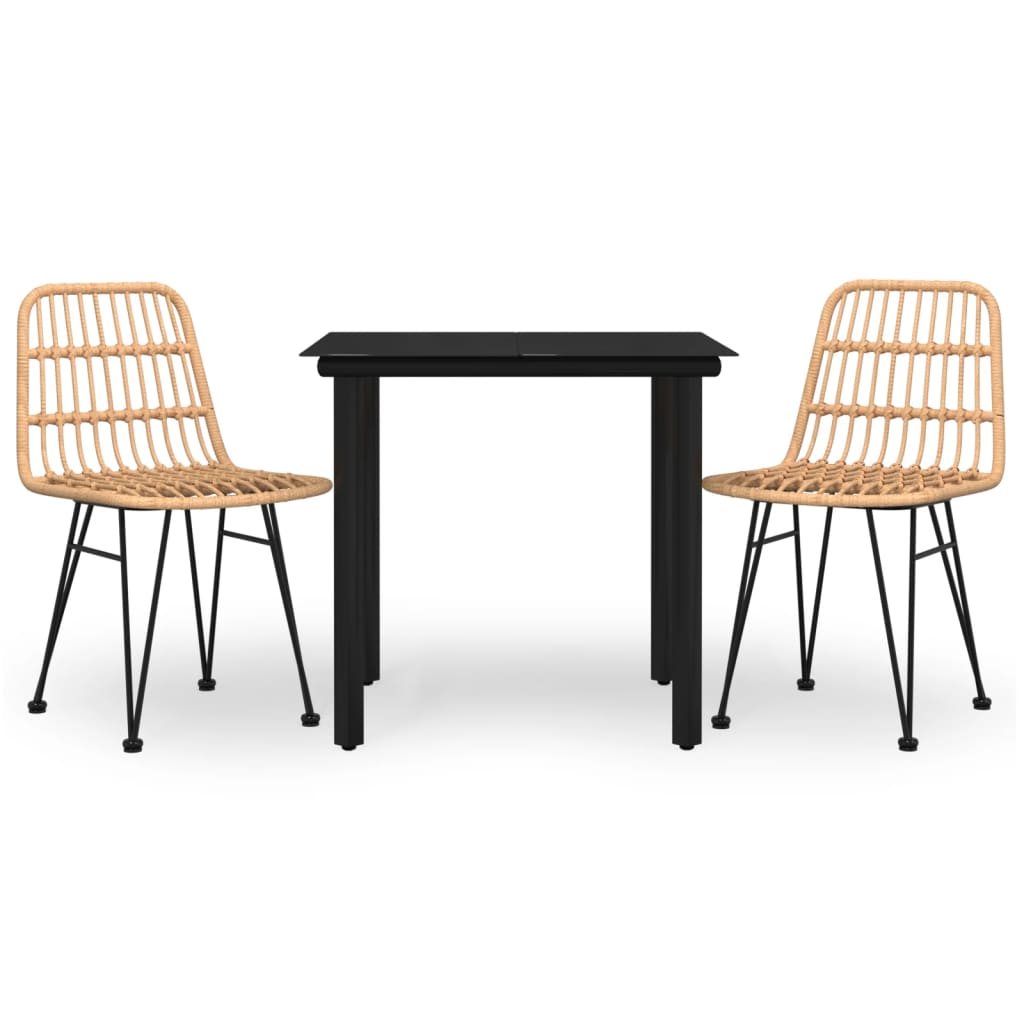 Set da Pranzo da Giardino 3 pz in Polyrattan | homemem39