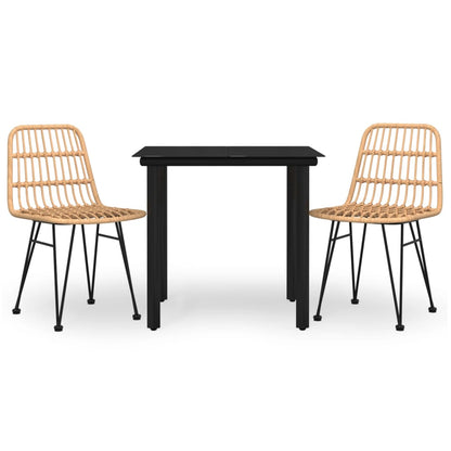 Set da Pranzo da Giardino 3 pz in Polyrattan - homemem39