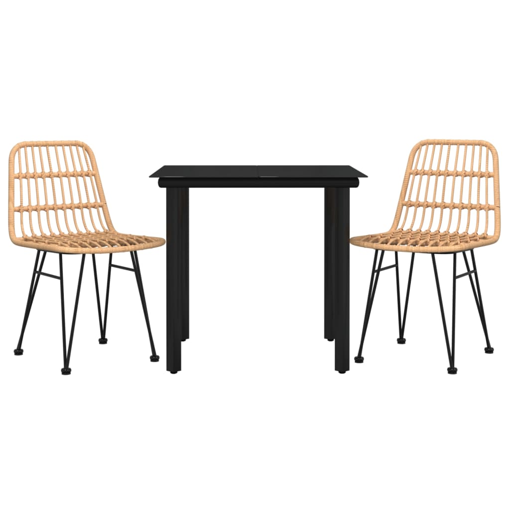 Set da Pranzo da Giardino 3 pz in Polyrattan | homemem39