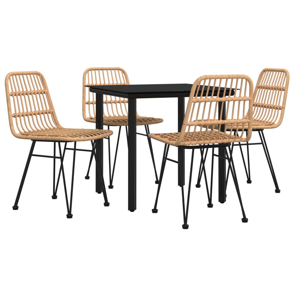 Set da Pranzo da Giardino 5 pz in Polyrattan | homemem39