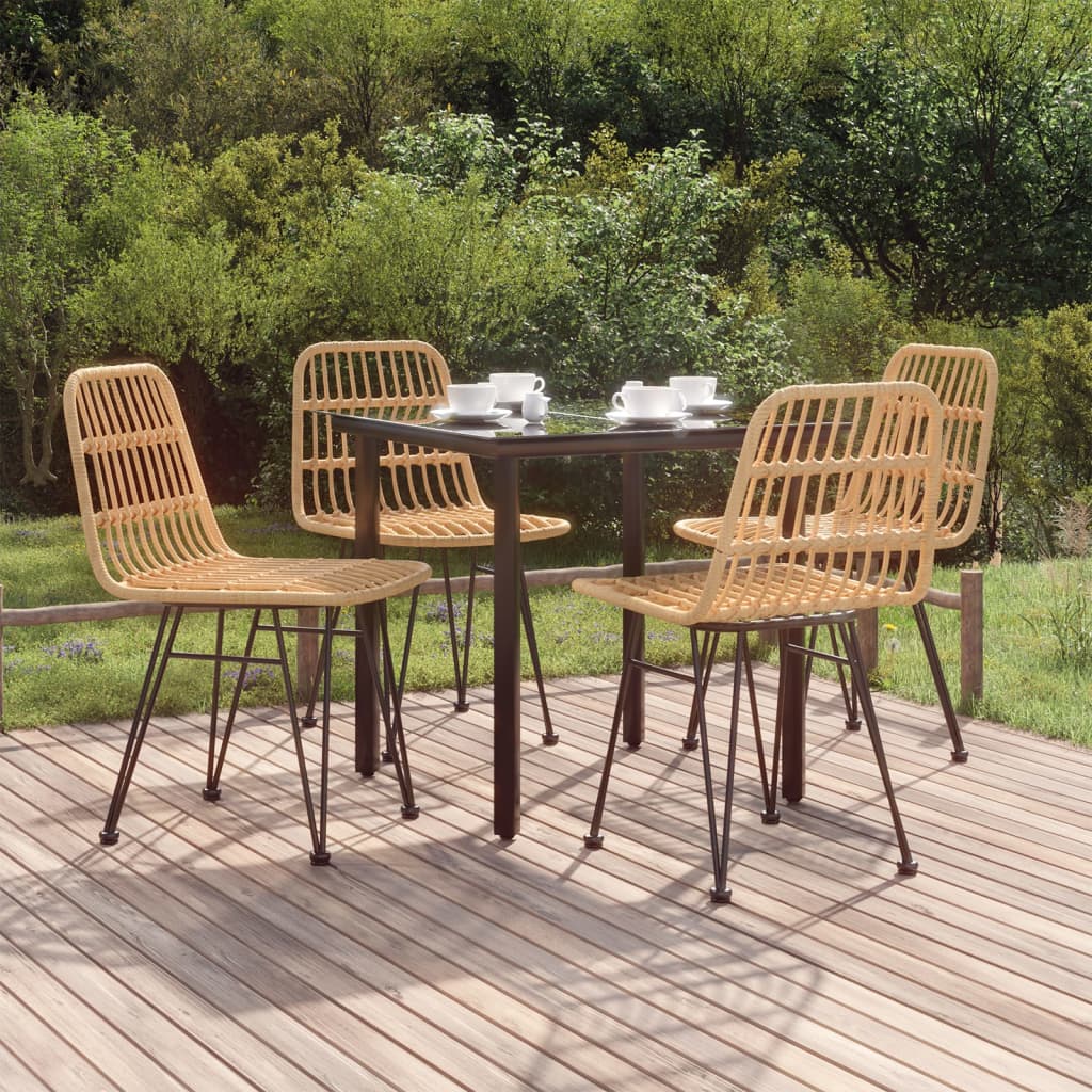 Set da Pranzo da Giardino 5 pz in Polyrattan | homemem39