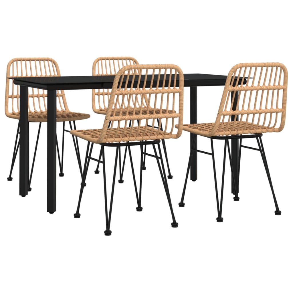 Set da Pranzo da Giardino 5 pz in Polyrattan | homemem39
