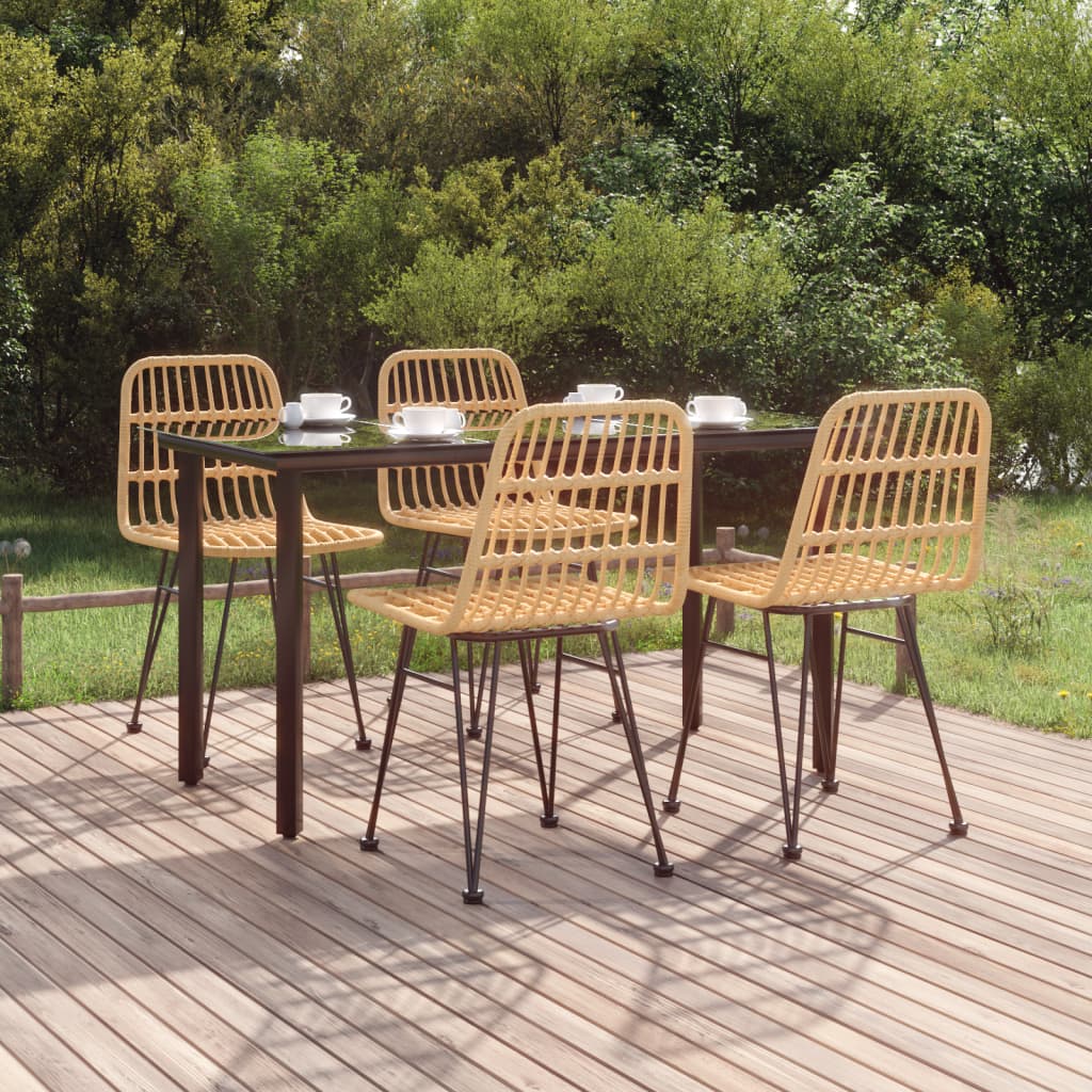 Set da Pranzo da Giardino 5 pz in Polyrattan - homemem39