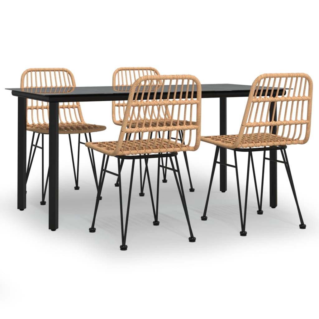 Set da Pranzo da Giardino 5 pz in Polyrattan - homemem39