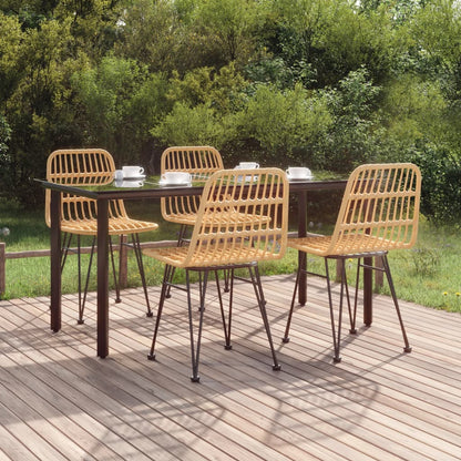 Set da Pranzo da Giardino 5 pz in Polyrattan - homemem39