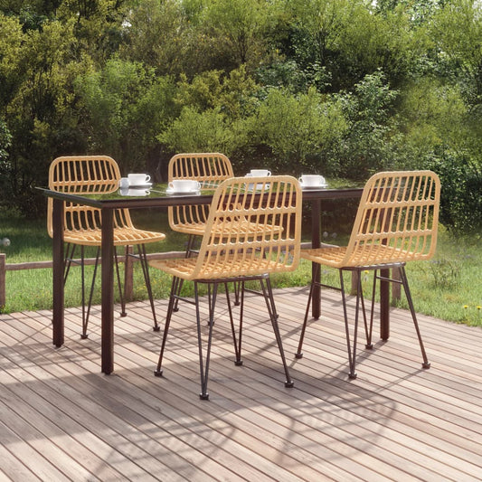 Set da Pranzo da Giardino 5 pz in Polyrattan - homemem39